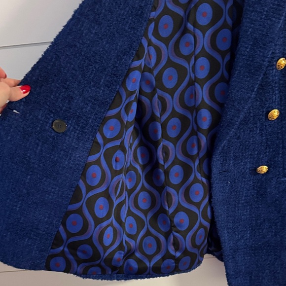 Zara Deep Royal Blue Jacket with Gold Accents - Picture 5 of 11